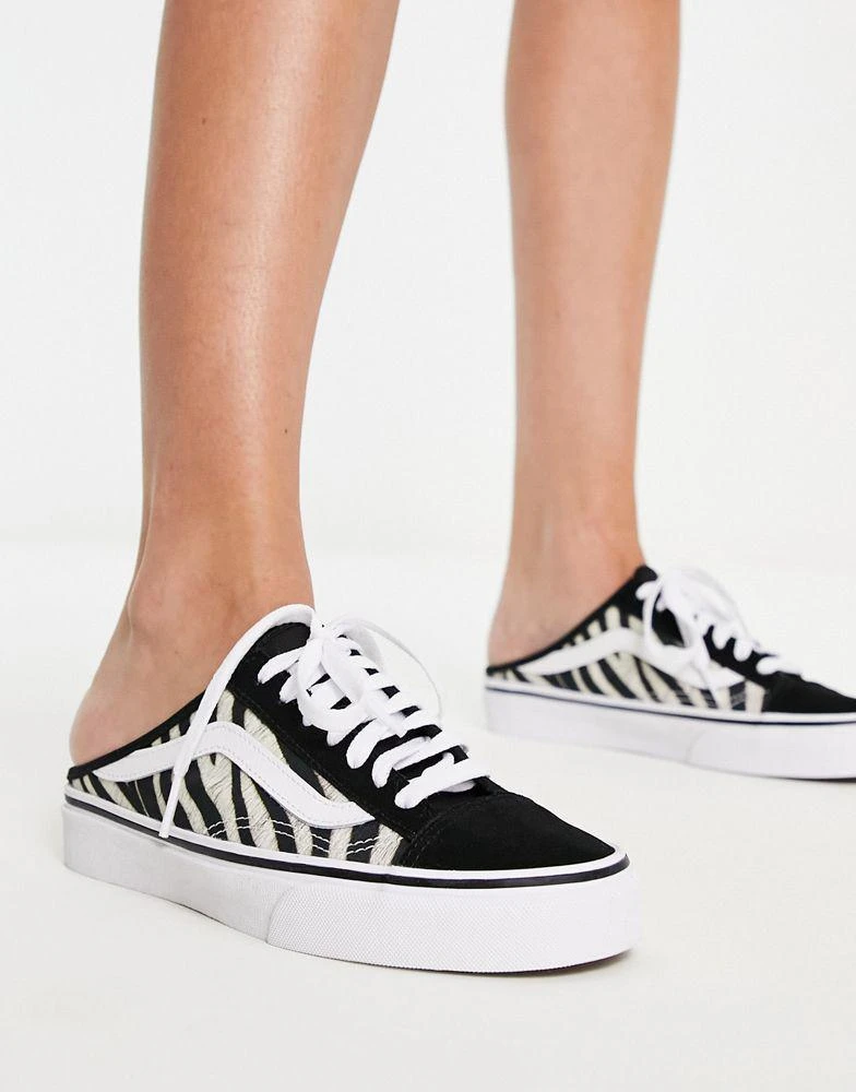 商品Vans|Vans Style 36 zebra mule trainers in black and white,价格¥515,第1张图片