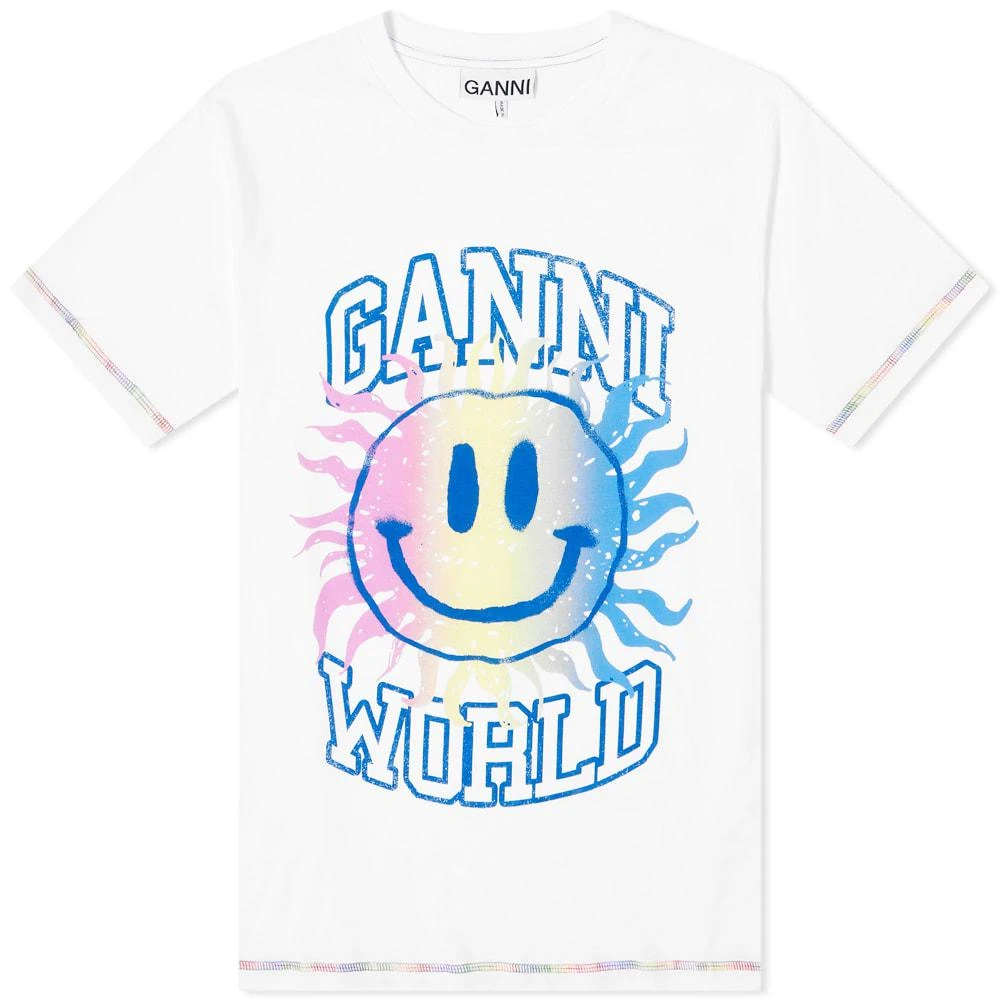 商品Ganni|GANNI Basic Jersey Smiley Relaxed Tee,价格¥472,第1张图片