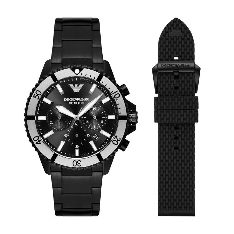 Armani 时尚运动黑色石英男士简约防水运动腕表AR80050 商品