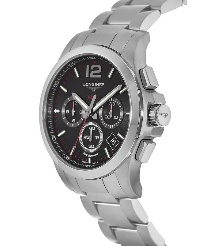 商品Longines|Longines Conquest V.H.P. Black Chronograph  Men's Watch L3.727.4.56.6,价格¥7390,第3张图片详细描述