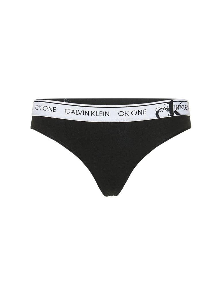 商品Calvin Klein|Logo Cotton Blend Thong,价格¥251,第1张图片