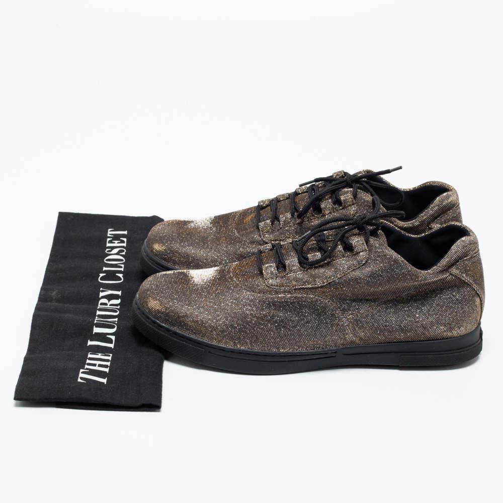 Stuart Weitzman Gold Lurex Fabric Lace-Up Sneakers Size 37商品第9张图片规格展示