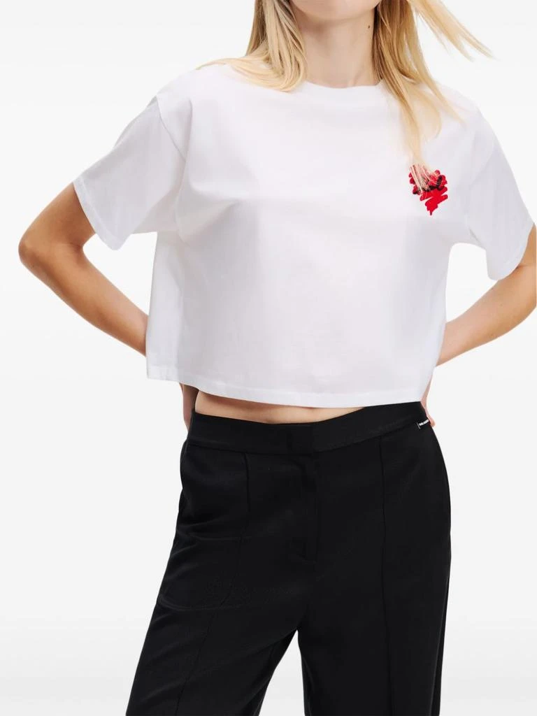 商品Karl Lagerfeld Paris|MC WHITE HEART LOGO T-SHIRT,价格¥1019,第4张图片详细描述