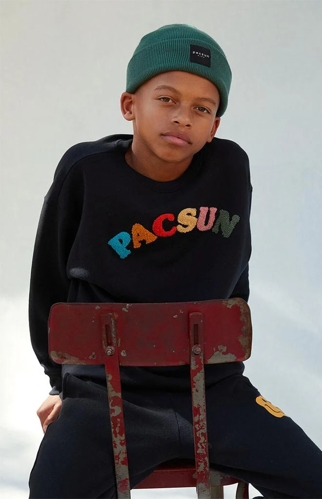 商品PacSun Kids|Chenille Patch Drop Shoulder Sweatshirt,价格¥135,第3张图片详细描述