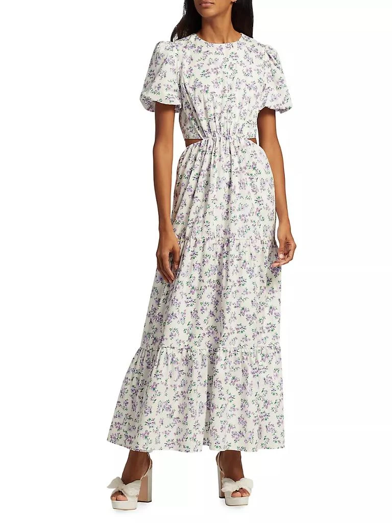 商品Wayf|Plaza Tiered Cotton-Blend Cut-Out Maxi Dress,价格¥547,第3张图片详细描述