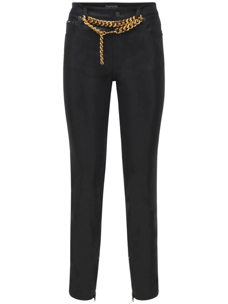 商品Tom Ford|Shiny Lacquered Denim Skinny Pants,价格¥6380,第1张图片