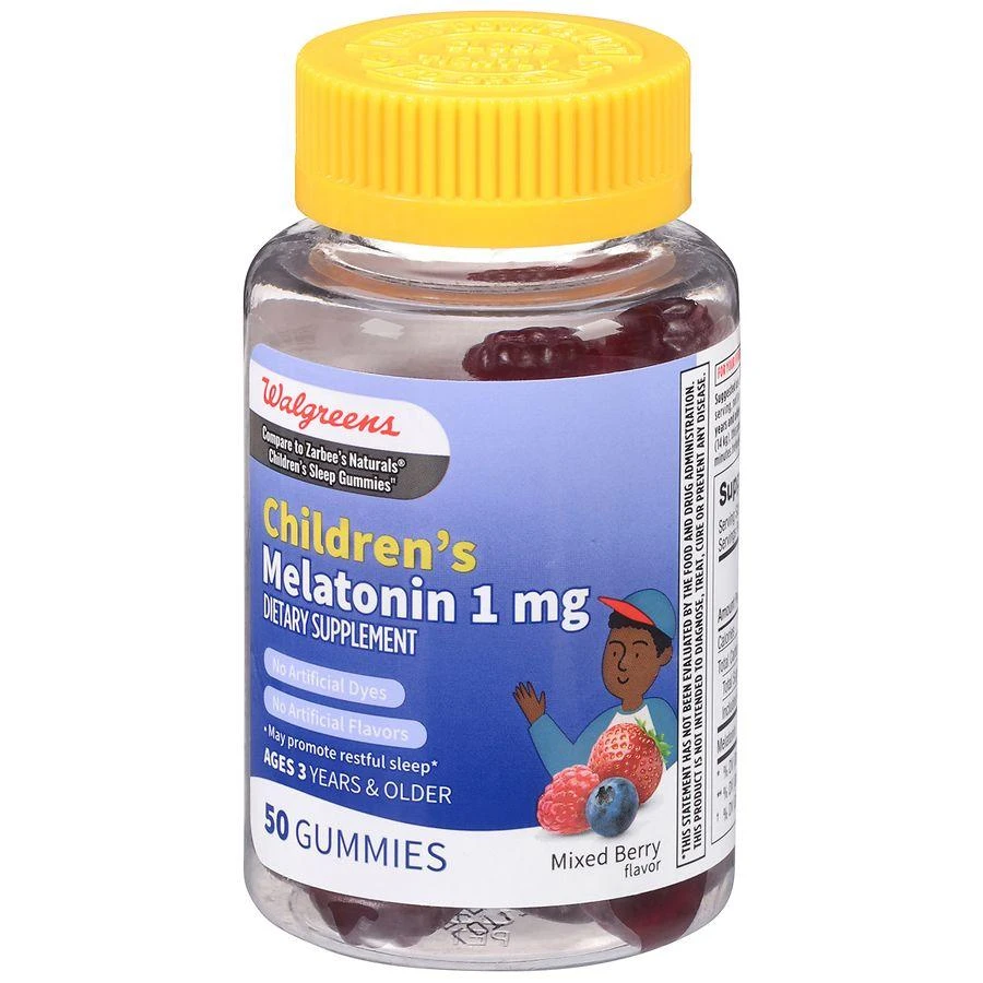 商品Walgreens|Children's Melatonin 1 mg Gummies Mixed Berry,价格¥127,第3张图片详细描述