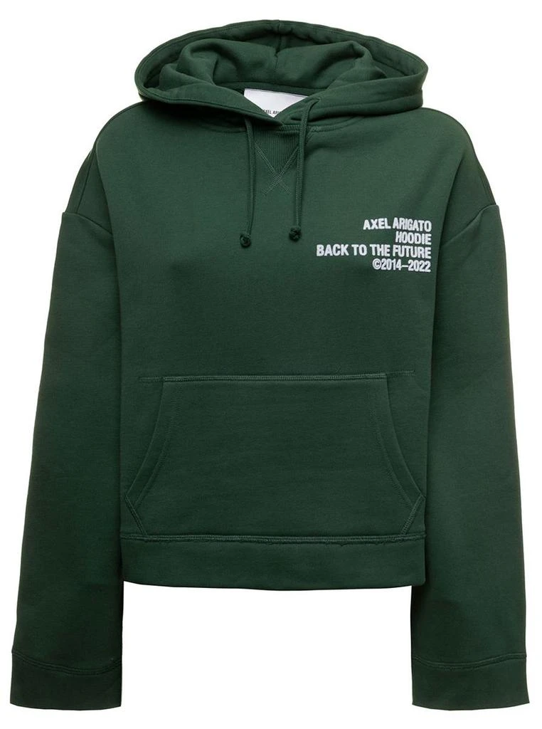 商品Axel Arigato|Cure Green Cropped Hoodie in Fleece Cotton with Contrasting Lettering Axel Arigato Woman,价格¥1223,第1张图片