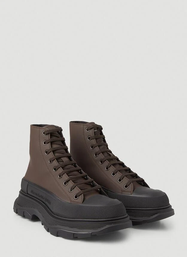 商品Alexander McQueen|Tread Slick Ankle Boots in Brown,价格¥3697,第2张图片详细描述