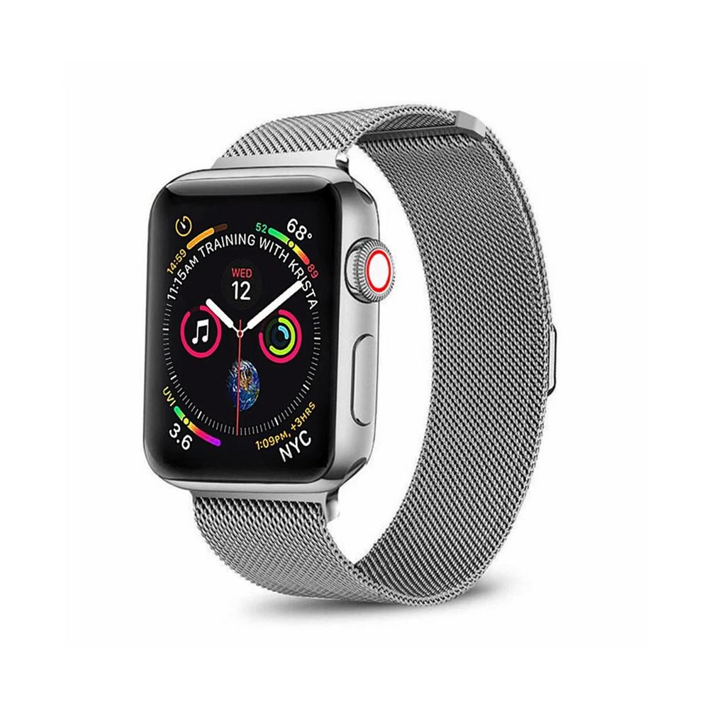 商品Posh Tech|Men's and Women's Apple Silver-Tone Stainless Steel Replacement Band,价格¥165,第1张图片