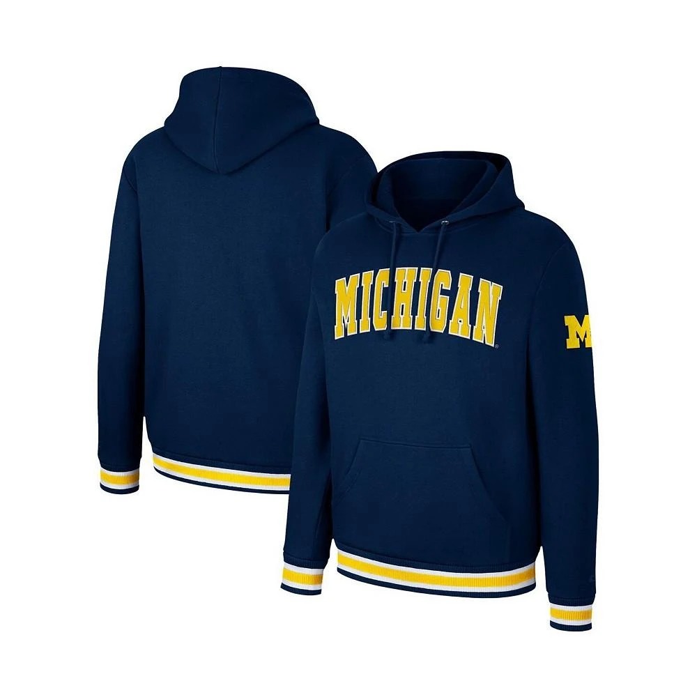 商品Colosseum|Men's Navy Michigan Wolverines Varsity Arch Pullover Hoodie,价格¥488,第1张图片