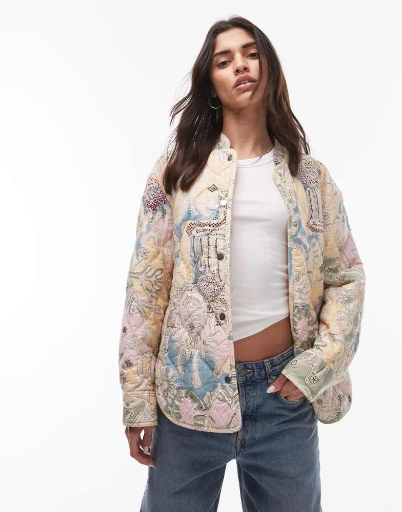 商品& Other Stories|& Other Stories quilted jacket in abstract deco print,价格¥1500,第1张图片