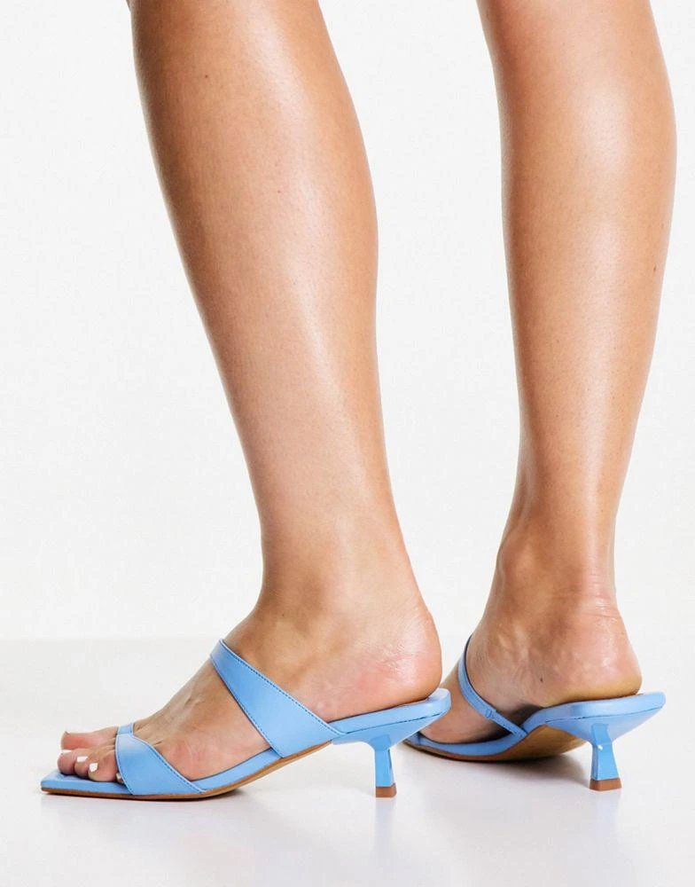 商品Topshop|Topshop Ringo leather mid mule in blue,价格¥222,第3张图片详细描述