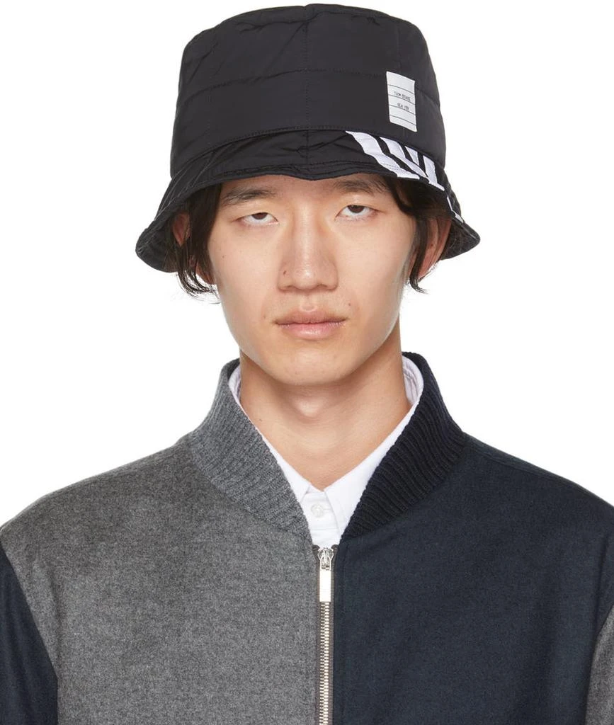 商品Thom Browne|Black 4-Bar Bucket Hat,价格¥1402,第1张图片