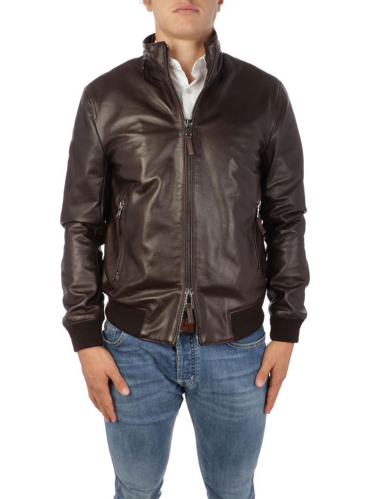 商品THE JACK LEATHERS|The Jack Leathers Men's Brown Leather Outerwear Jacket,价格¥4761,第1张图片