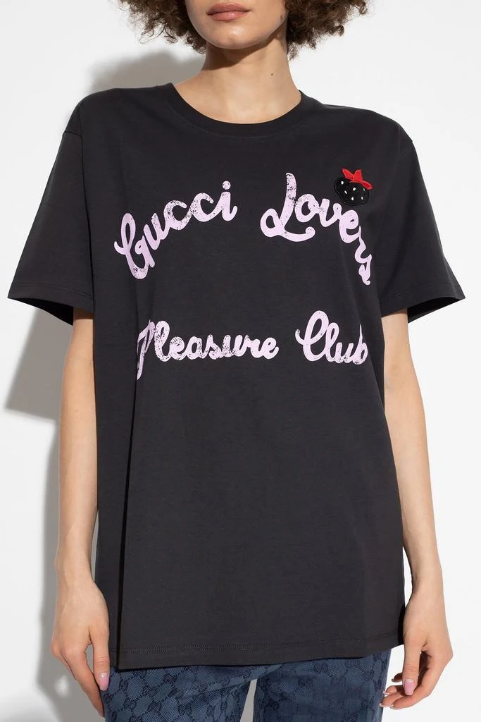 商品Gucci|Gucci Logo Printed Crewneck T-Shirt,价格¥4652,第2张图片详细描述