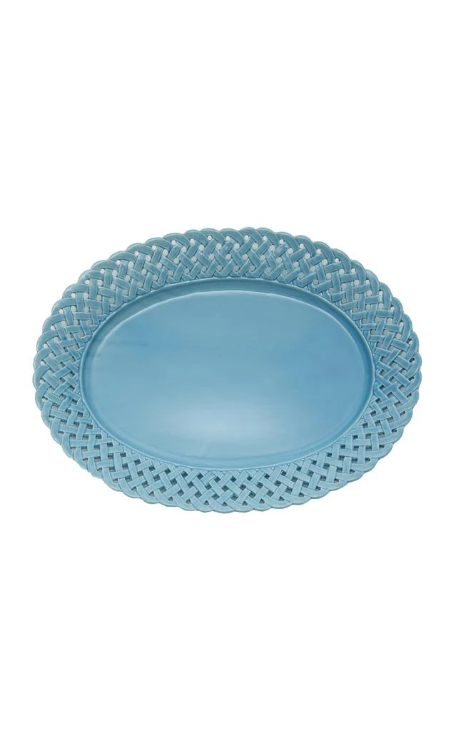 商品MoDA|Moda Domus - Hopenwork Creamware Serving Tray - Blue - Moda Operandi,价格¥446,第1张图片