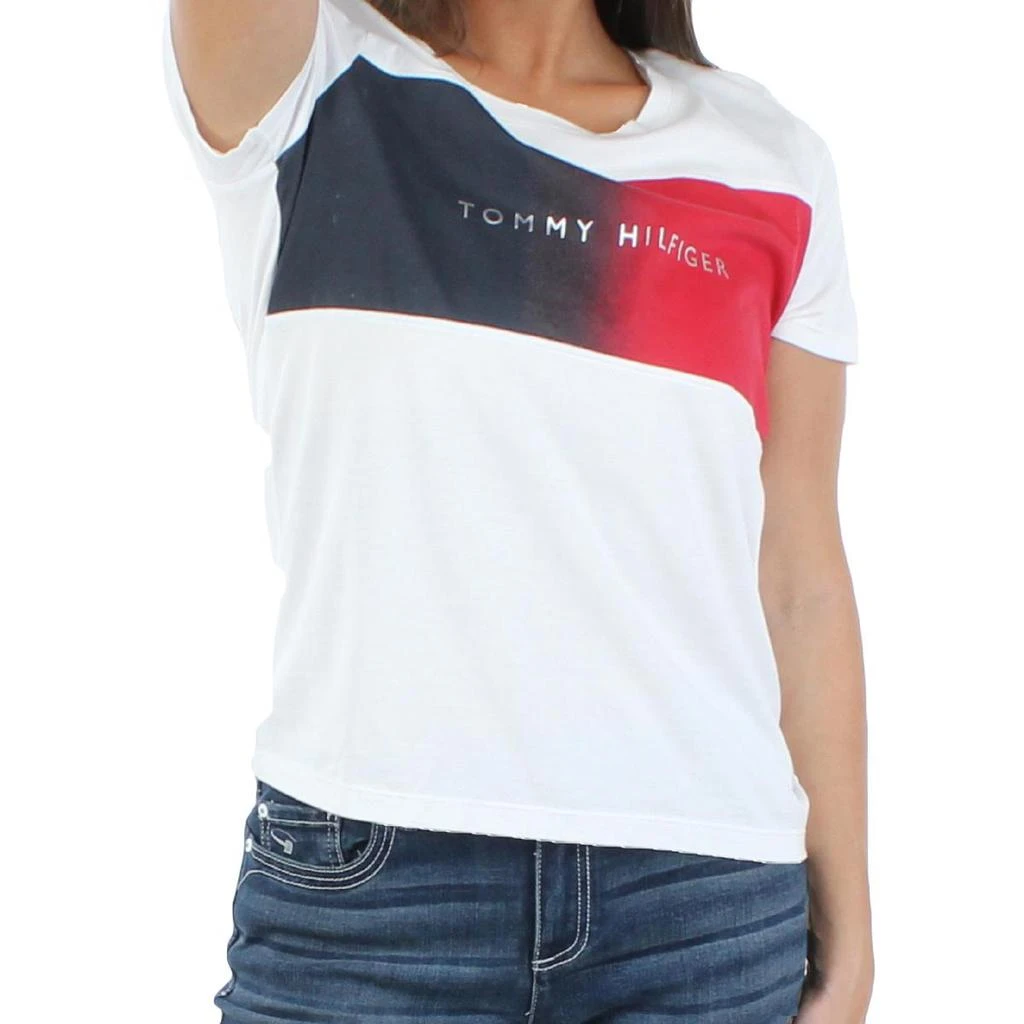 商品Tommy Hilfiger|Tommy Hilfiger Womens Ombre Cotton T-Shirt,价格¥107,第2张图片详细描述