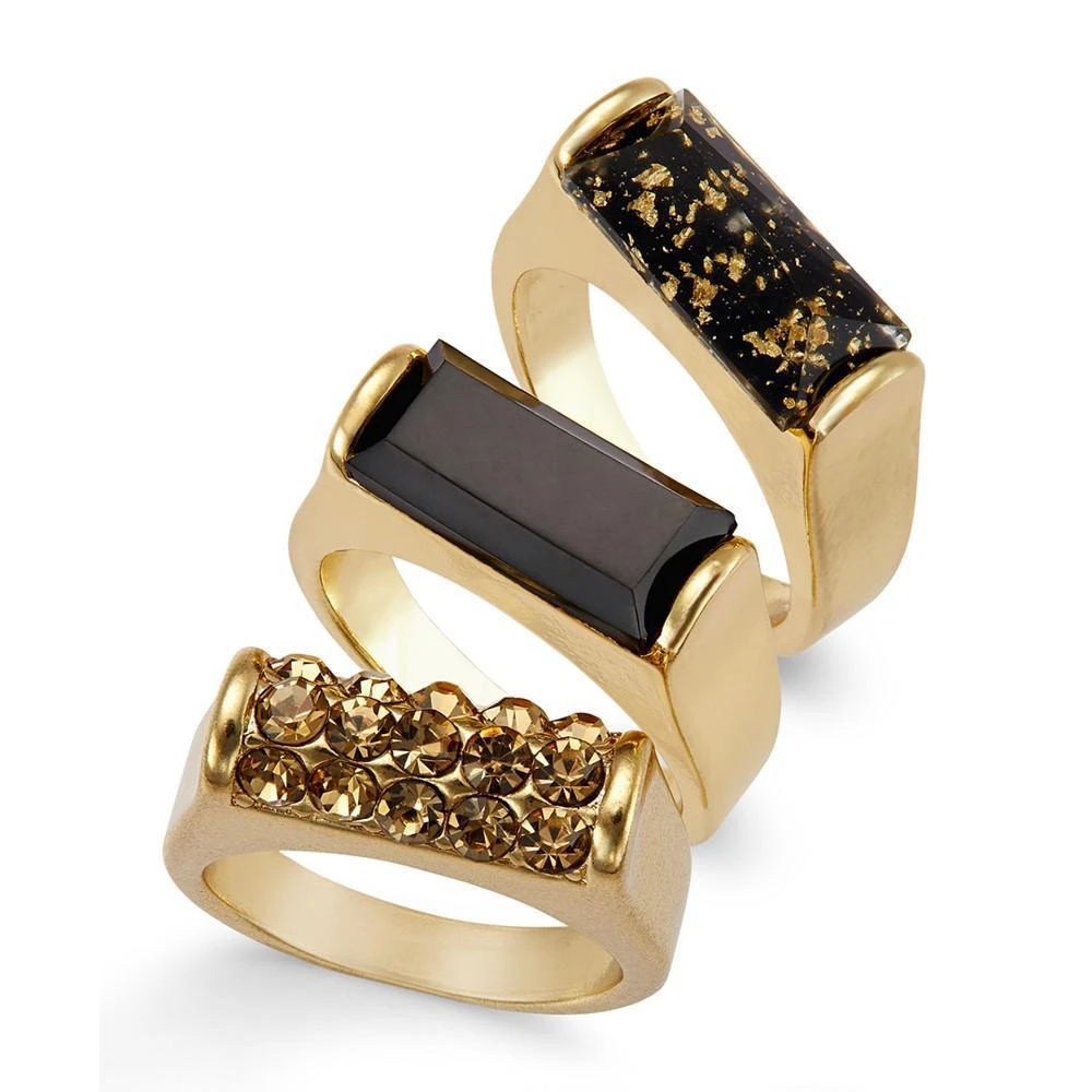 商品Thalia Sodi|Gold-Tone Jet Speckled Ring Set, Created for Macy's,价格¥184,第1张图片