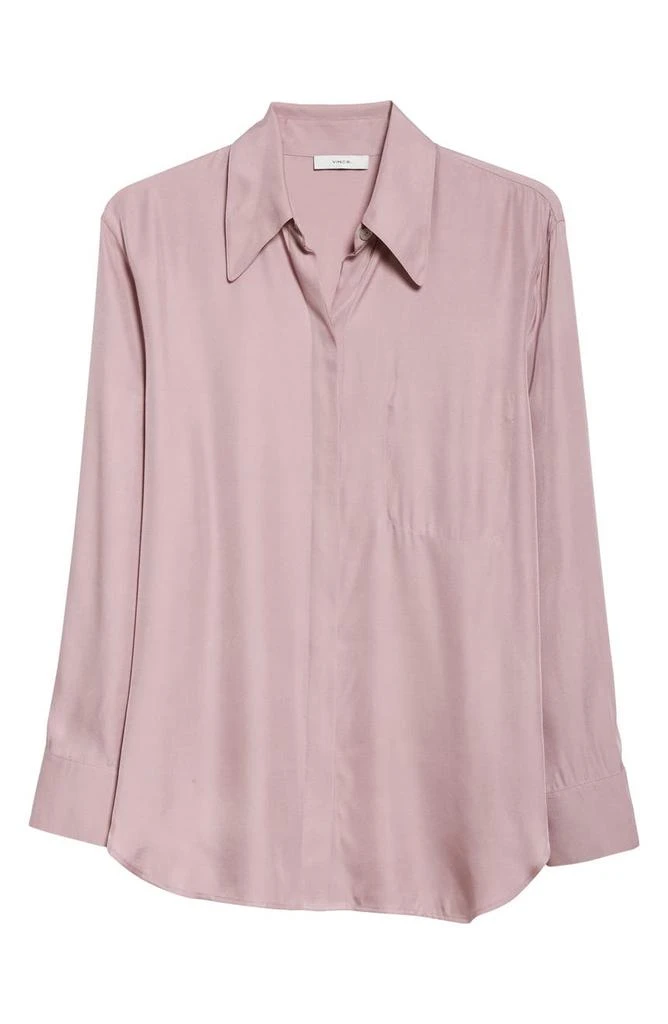 商品Vince|Relaxed Long Sleeve Silk Blend Button-Up Blouse,价格¥1390,第5张图片详细描述