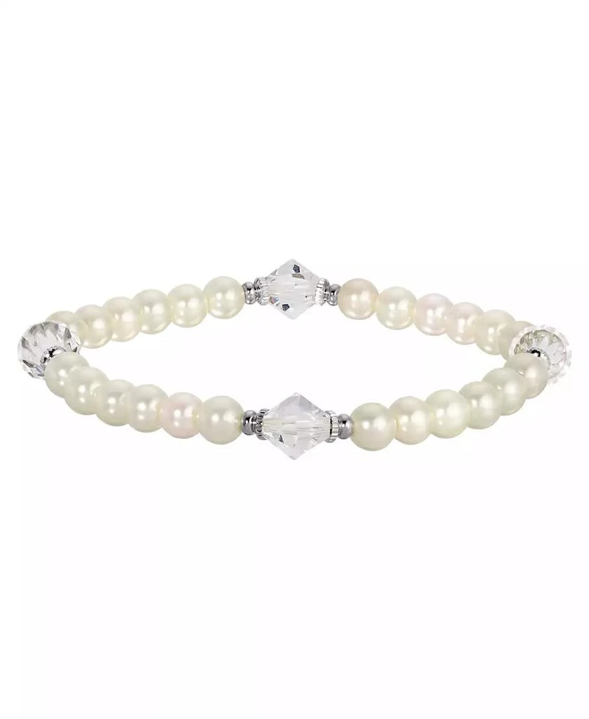 商品2028|Silver-Tone Imitation Pearl and Lantern Bead Stretch Bracelet,价格¥247,第1张图片