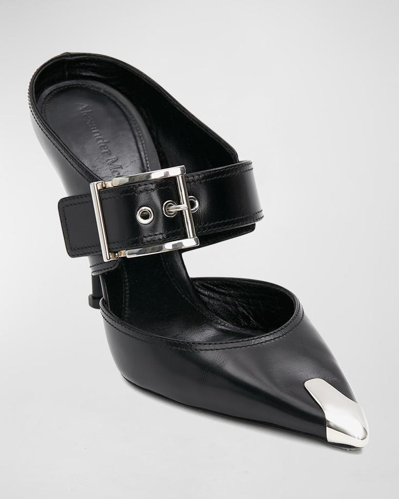 商品Alexander McQueen|Punk Buckle Stiletto Mules,价格¥7087,第4张图片详细描述