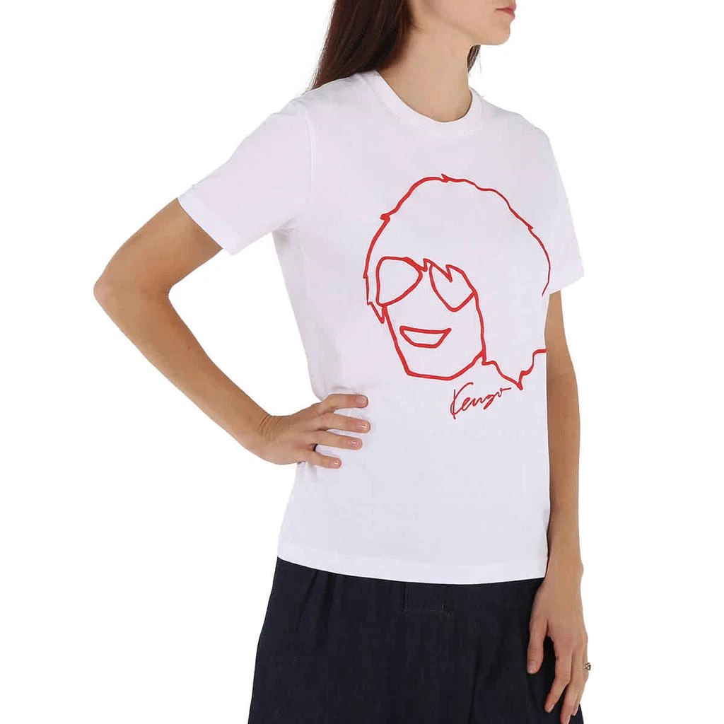 商品Kenzo|Ladies Tribute Logo Cotton T-shirt In White,价格¥274,第2张图片详细描述