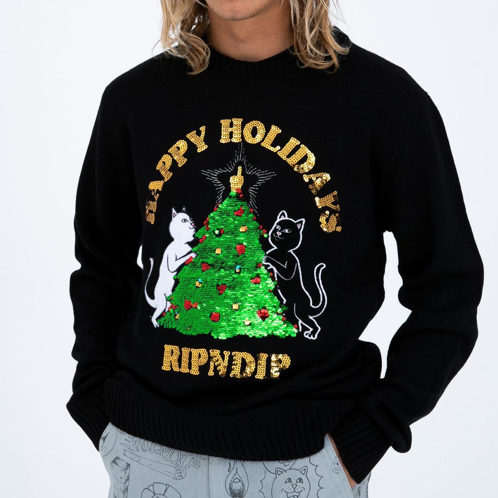 商品RIPNDIP|Litmas Tree Knitted Sweater (Black),价格¥518,第6张图片详细描述