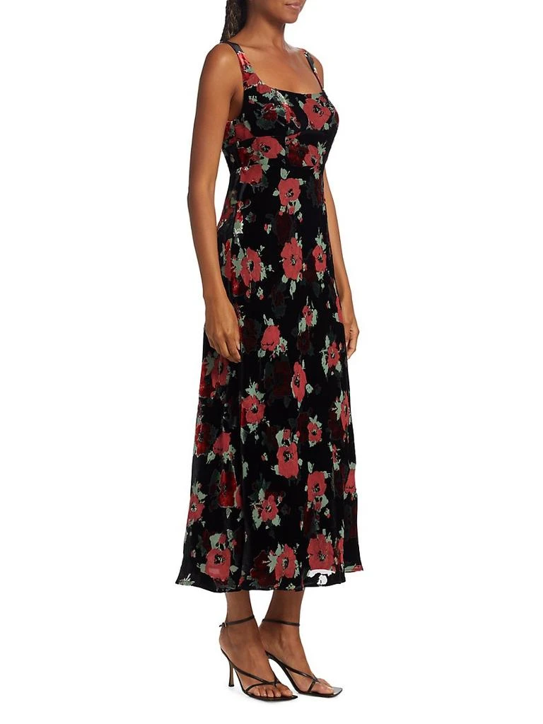 商品Rixo|Benedict Floral Velvet Midi-Dress,价格¥1375,第4张图片详细描述