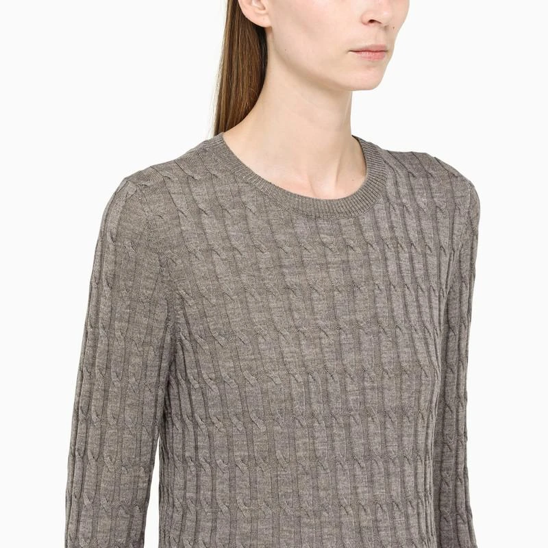 商品Max Mara|Grey wool cable knit sweater,价格¥1240,第4张图片详细描述