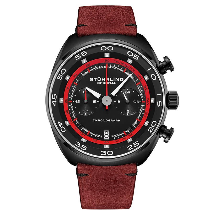 商品Stuhrling Original|Monaco Quartz Black Dial Mens Watch M13554,价格¥1439,第1张图片