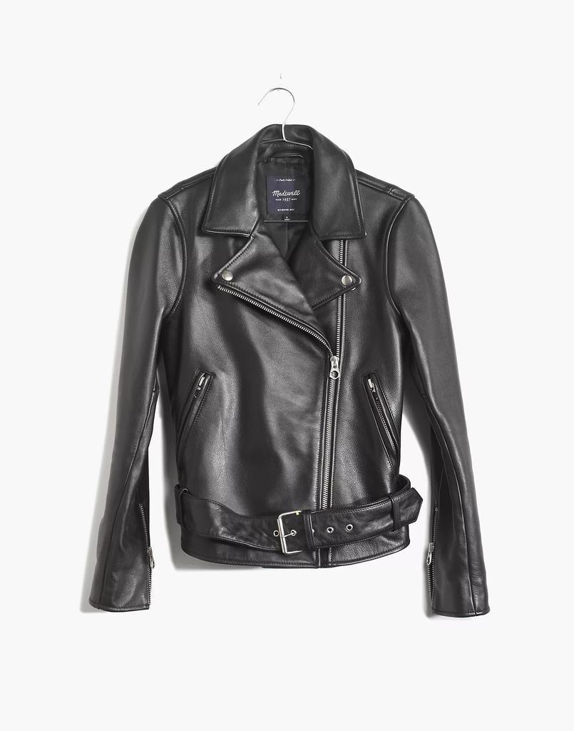 商品Madewell|Ultimate Leather Motorcycle Jacket,价格¥3472,第7张图片详细描述