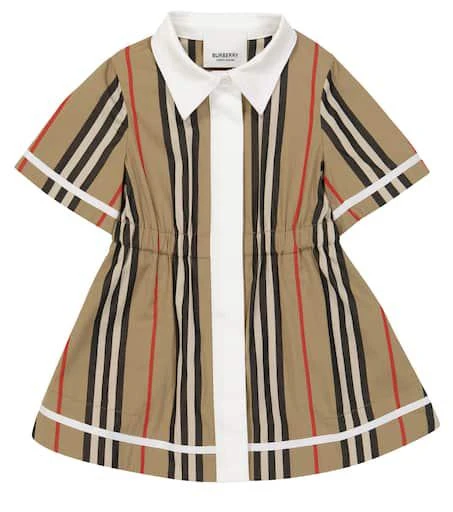 商品Burberry|Baby Icon Stripe cotton dress,价格¥2755,第1张图片