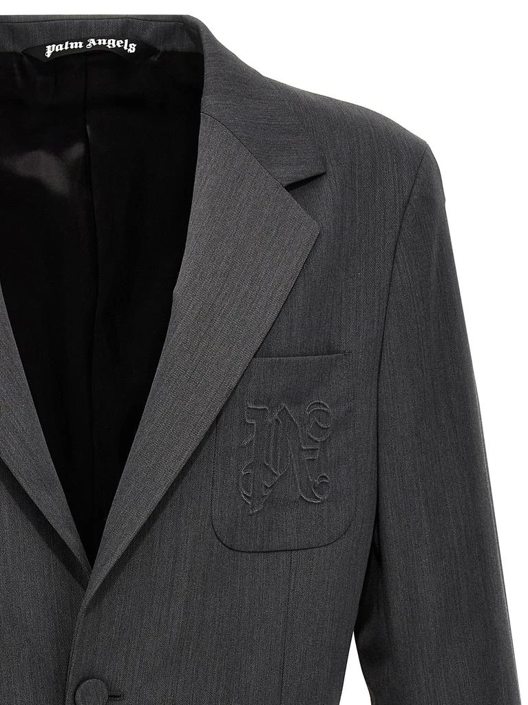 商品Palm Angels|Monogram Pocket Blazer Gray,价格¥2735,第3张图片详细描述