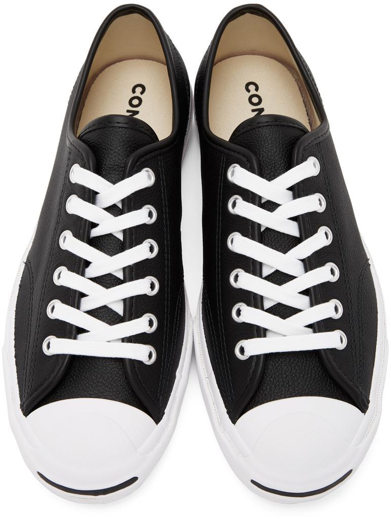 商品Converse|Black Leather Jack Purcell OX Sneakers,价格¥609,第7张图片详细描述