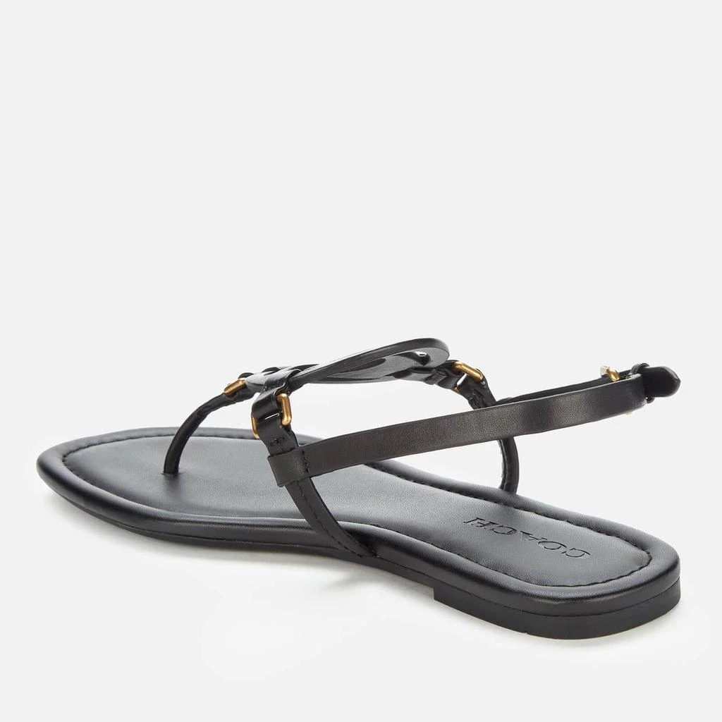 商品Coach|COACH WOMEN'S JERI LEATHER TOE POST SANDALS - BLACK,价格¥627,第2张图片详细描述