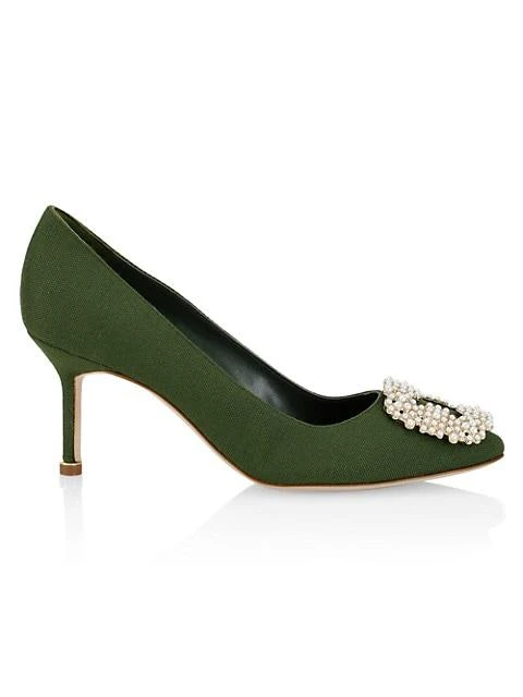 商品Manolo Blahnik|Hangisi 70  Embellished Buckle Pumps,价格¥4457,第1张图片