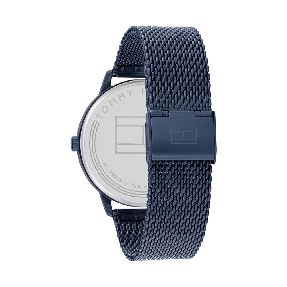 Men's Blue Stainless Steel Mesh Bracelet Watch 43mm商品第5张图片规格展示