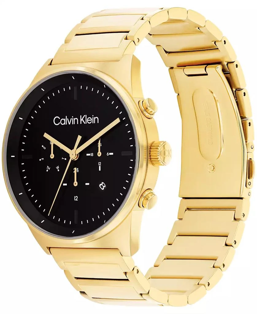 商品Calvin Klein|Men's Gold-Tone Stainless Steel Bracelet Watch 44mm,价格¥905,第2张图片详细描述