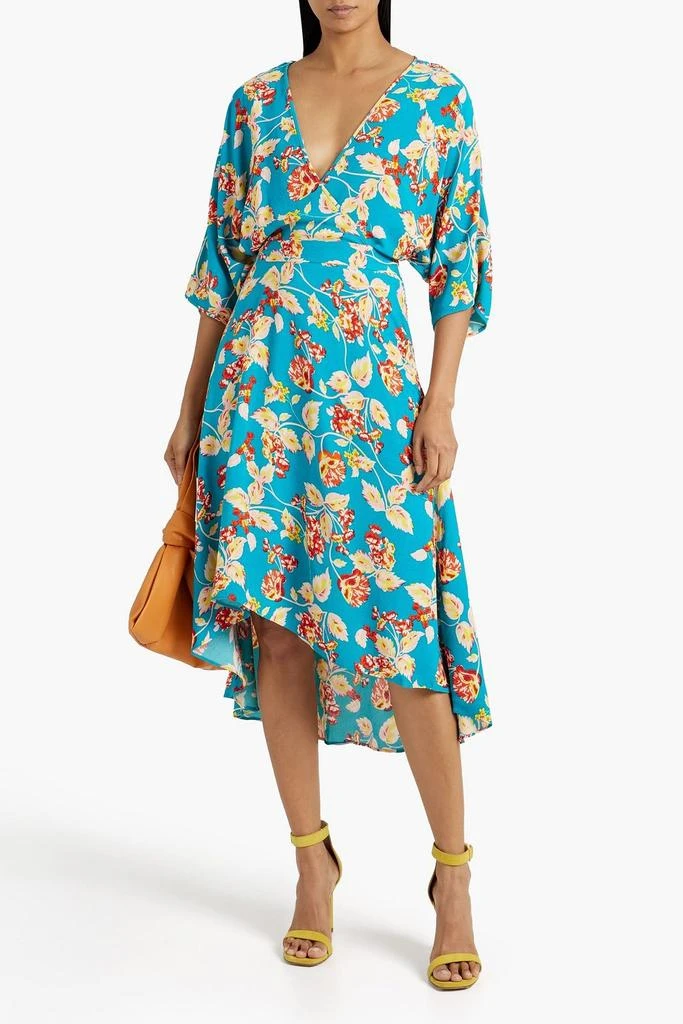 商品Diane von Furstenberg|Eloise wrap-effect floral-print crepe midi dress,价格¥532,第2张图片详细描述