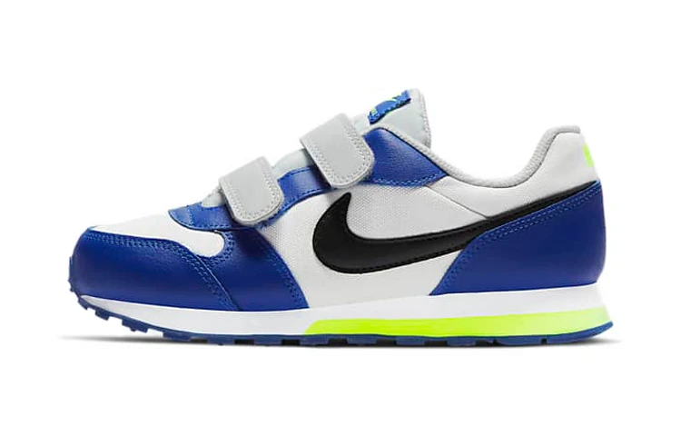 商品[国内直发] NIKE|MD Runner 2 合成革 防滑减震耐磨透气 低帮 儿童跑步鞋 白黑蓝 中小童,价格¥198,第1张图片