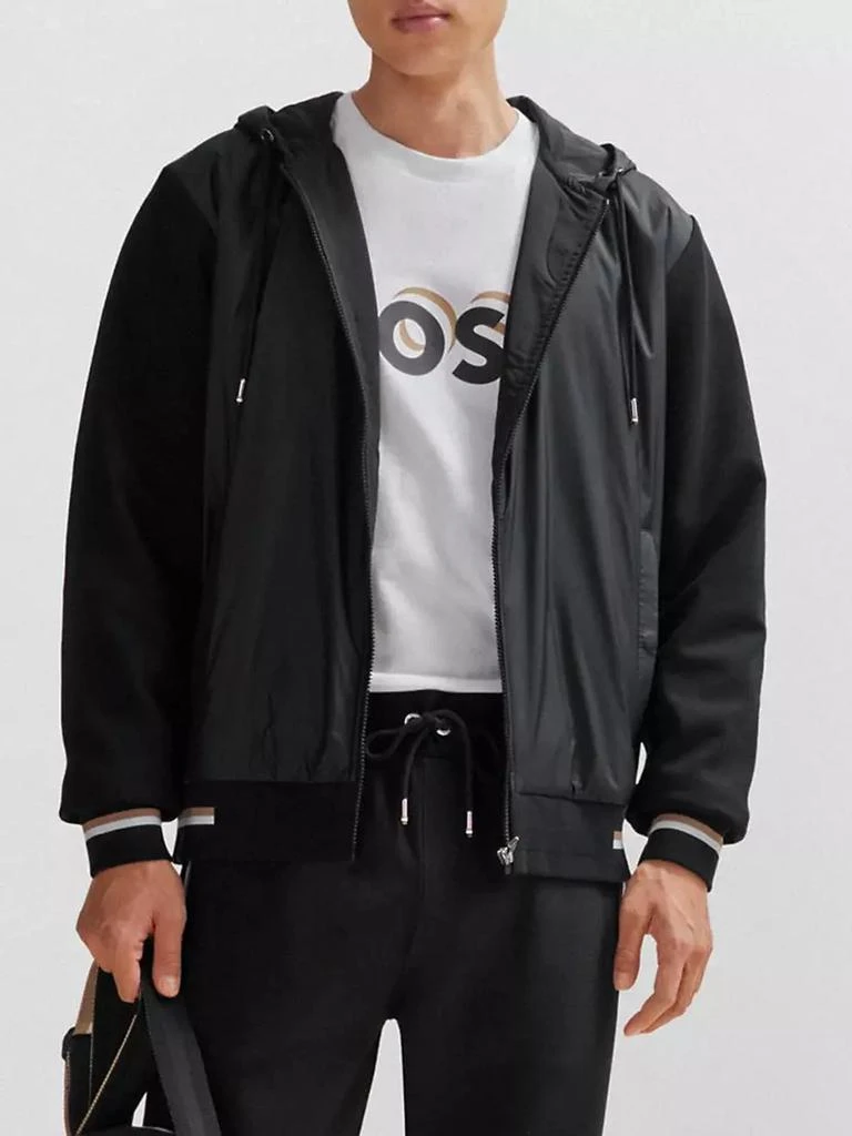 商品Hugo Boss|Mixed-Material Zip-Up Hoodie,价格¥2566,第2张图片详细描述