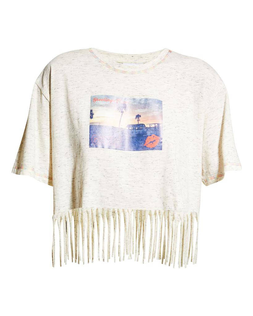 Organic Cotton Graphic Fringe Tee商品第2张图片规格展示