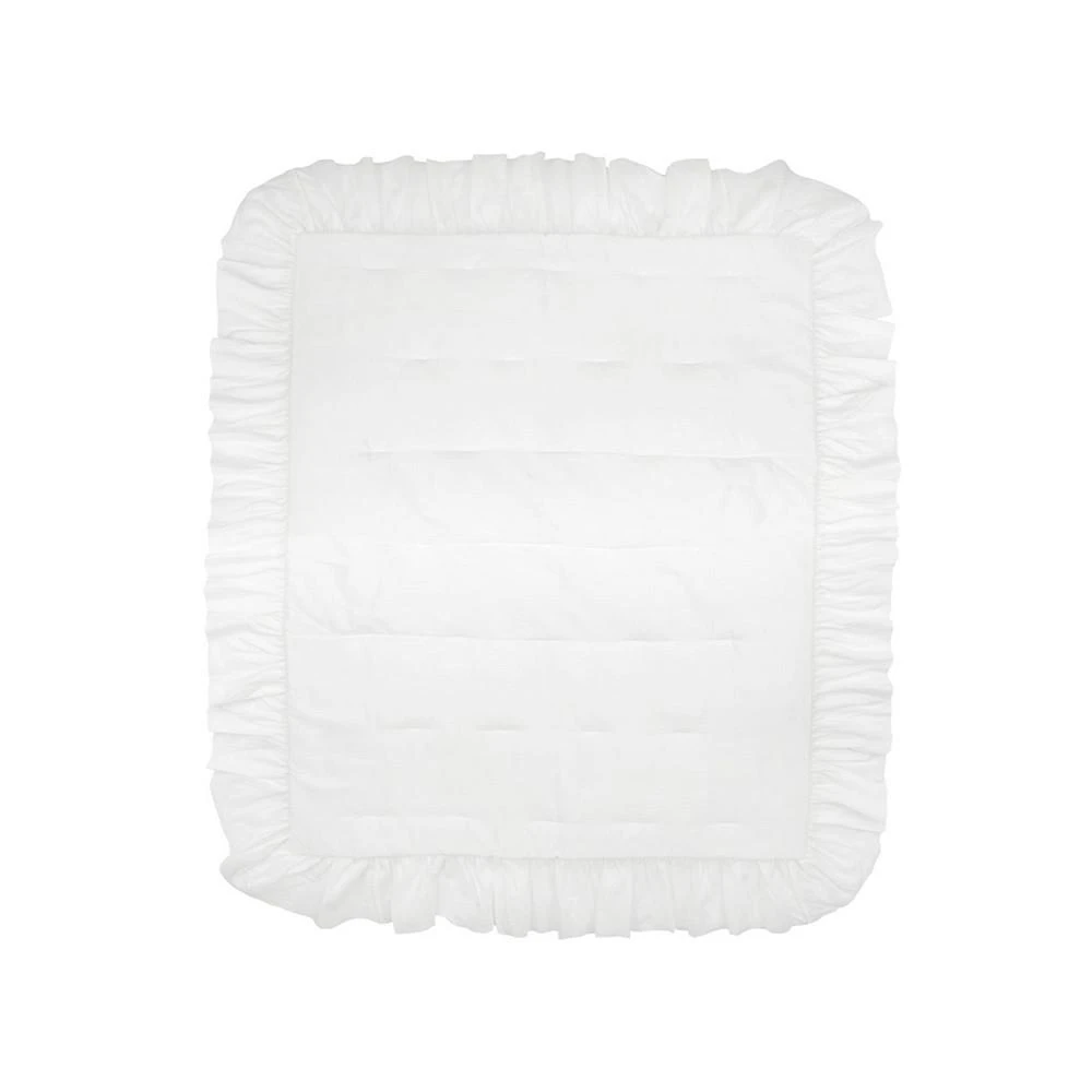 商品Lambs & Ivy|Signature White Cotton Sateen Ruffle Baby/Toddler Quilt,价格¥335,第2张图片详细描述
