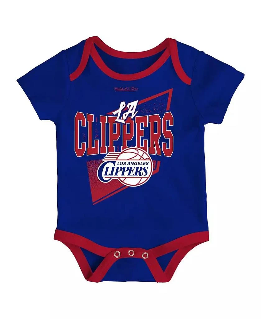 商品Mitchell & Ness|Infant Boys and Girls Royal, Red LA Clippers Hardwood Classics Bodysuits and Cuffed Knit Hat Set,价格¥306,第4张图片详细描述