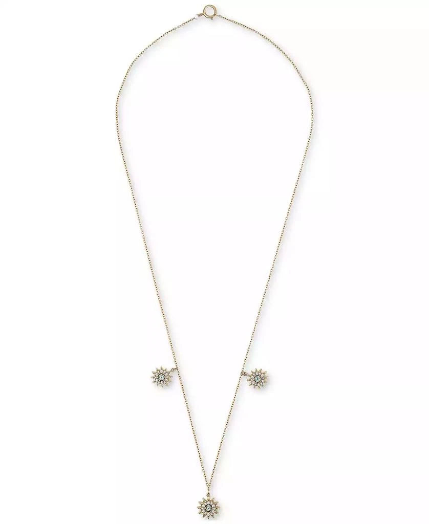 商品Macy's|London Blue Topaz (1/10 ct. t.w.) & Lab-grown White Sapphire (1/3 ct. t.w.) Dangle Star Statement Necklace in 14k Gold-Plated Sterling Silver, 16" + 2" extender,价格¥877,第3张图片详细描述