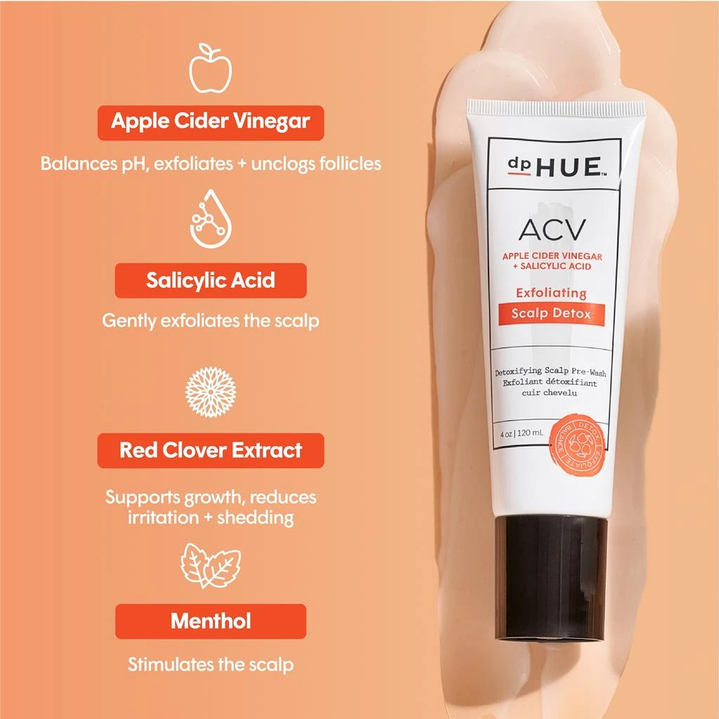 商品dpHUE|dpHUE Apple Cider Vinegar Exfoliating Scalp Detox 4 oz,价格¥289,第2张图片详细描述