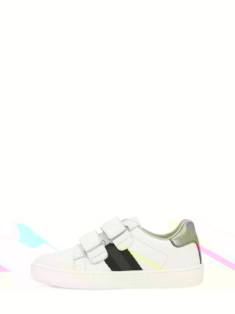 商品Gucci|Ace Leather Strap Sneaker W/ Web,价格¥3123,第3张图片详细描述