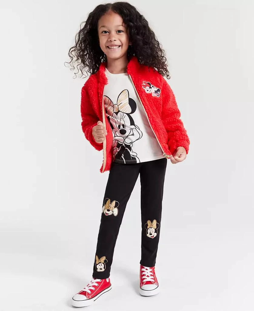 商品Disney|Toddler & Little Girls Love Minnie Mouse & Mickey Mouse Faux-Sherpa Jacket,价格¥176,第2张图片详细描述