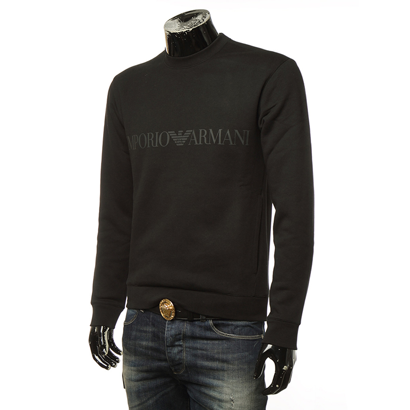 Emporio Armani 安普里奥 阿玛尼 男士黑色纯棉套头上衣 6Y1MB1-1JBHZ-0999商品第3张图片规格展示